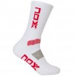 Calcetines NOX Largos Blancos-Rojos
