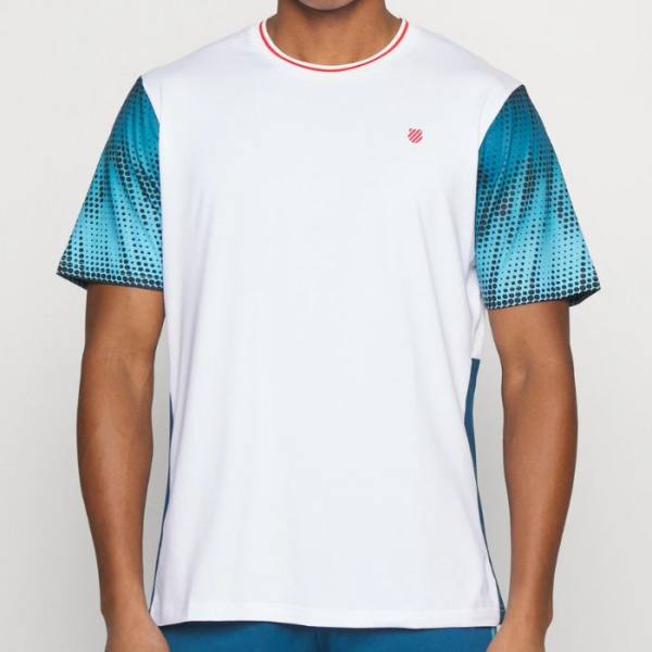 Camiseta K-Swiss Hypercourt Print Crew 3 Blanca