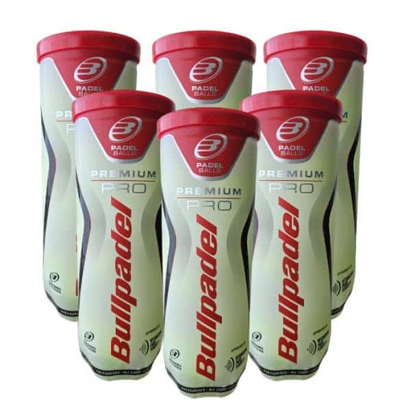 Pack de 6 botes de Pelotas Bullpadel Premium Pro