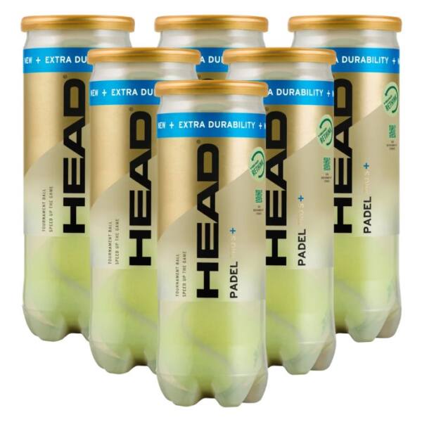 Pack de 6 Botes de Pelotas HEAD Padel Pro S+ Pack de 6 Botes de Pelotas HEAD Padel Pro S+