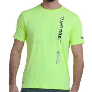 Camiseta Bullpadel Hombre Adive Amarillo Flúor