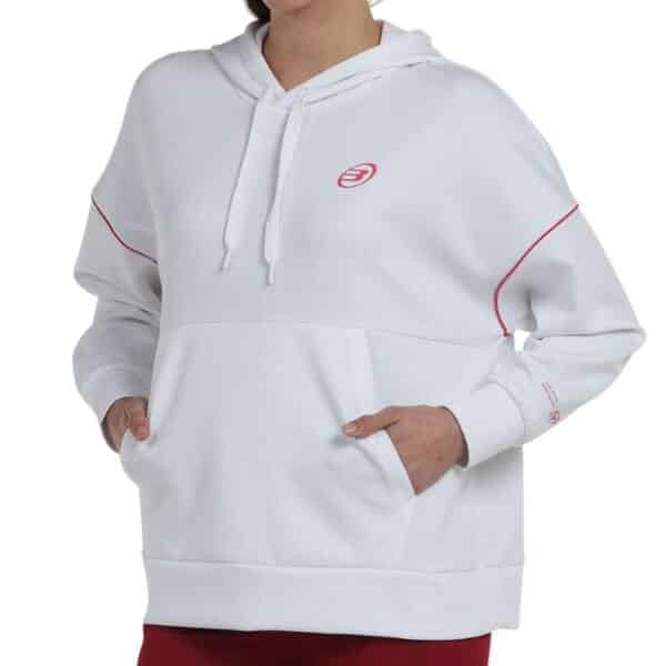 Sudadera Bullpadel Eluis blanca mujer