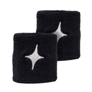 Muñequeras StarVie negras con logo blanco