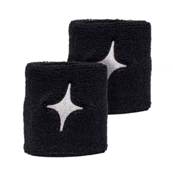 Muñequeras StarVie negras con logo blanco
