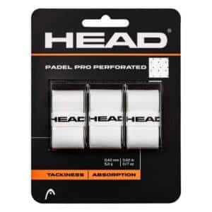 Blíster 3 Overgrips HEAD Padel Pro Perforados Blancos