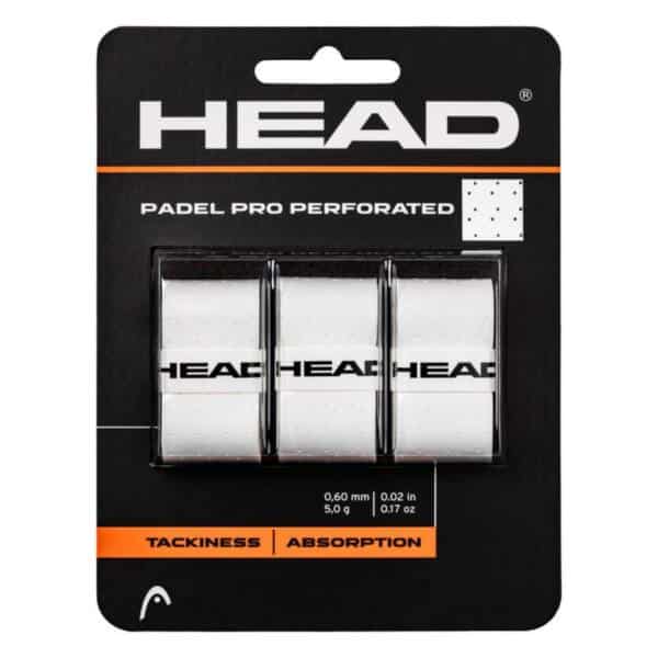 Blíster 3 Overgrips HEAD Padel Pro Perforados Blancos