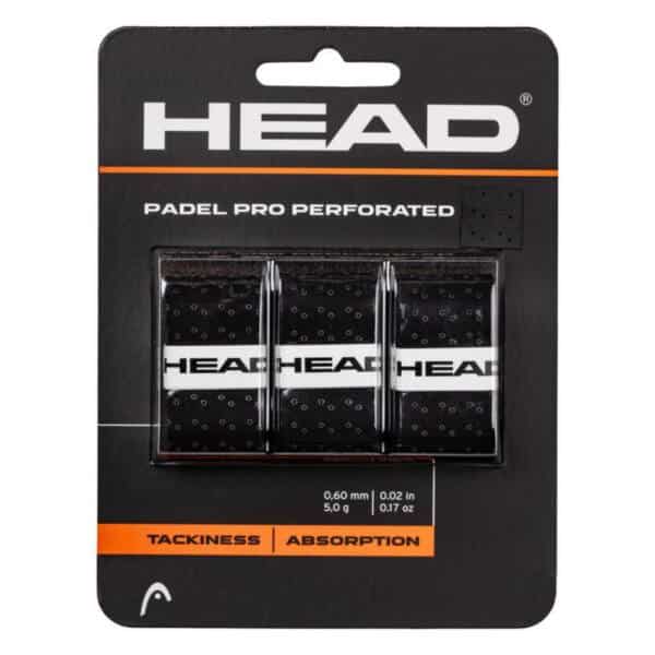 Blíster 3 Overgrips HEAD Padel Pro Perforados Negros Blíster 3 Overgrips HEAD Padel Pro Perforados Negros
