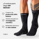 Detalles de los Calcetines Floky GRF Medium Negros
