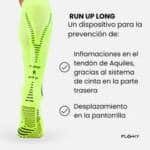 Detalles de los Calcetines Floky Run UP Long Amarillo Flúor