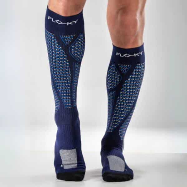 Detalle de los Calcetines Floky Run Up Long Azules