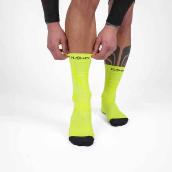 Detalle de los Calcetines Floky GRF Medium Amarillo Flúor