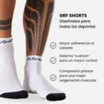 Detalle de los Calcetines Floky GRF Short Blancos