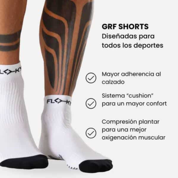 Detalle de los Calcetines Floky GRF Short Blancos