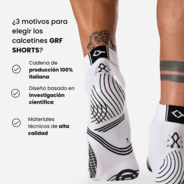 Detalle de los Calcetines Floky GRF Short Blancos