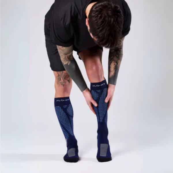 Detalle de los Calcetines Floky Run Up Long Azules