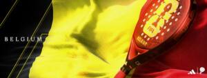 pala de padel de belgica para el mundial diseño de banner