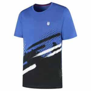 Camiseta K-Swiss Hypercourt Print Crew Stripe Azul/Negro