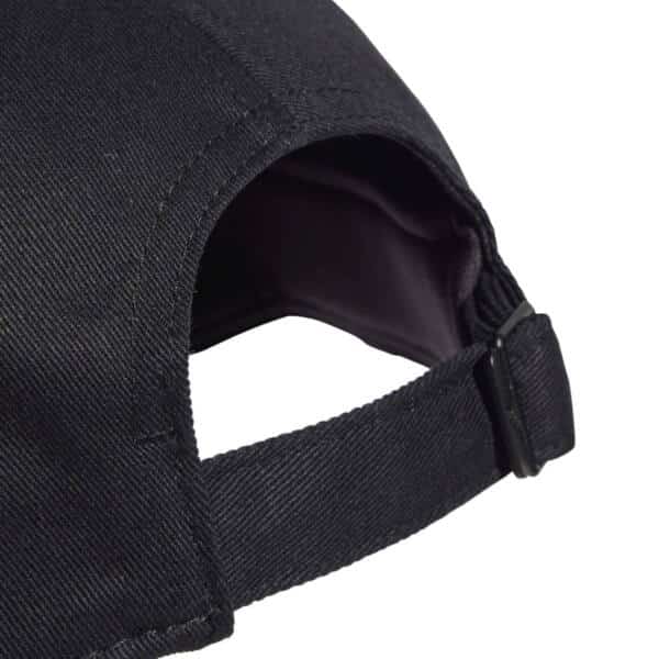 Detalle de la Gorra Adidas Baseball New Logo 3 Bandas Negro/Blanco