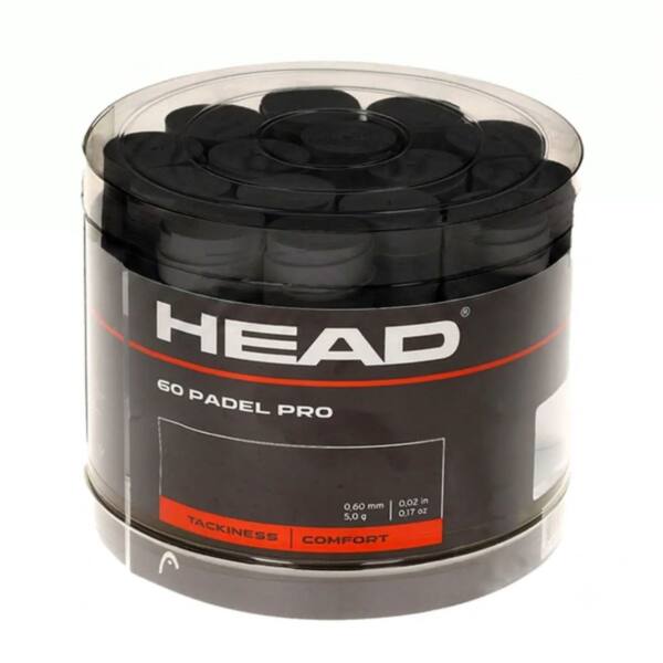 Tambor 60 Overgrips HEAD Padel Pro Lisos Negro